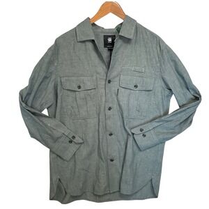 G-Star RAW Officer BF Shirt LS WMN Grey Moss Chambray Size M unisex